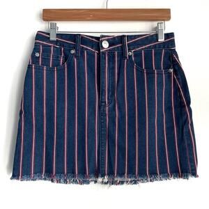 🆕 American Eagle AE high-rise mini skirt red white & blue patriotic size 6
